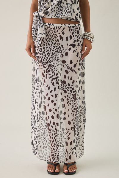 Motel Sorena Dalmatian Spot Chiffon Maxi Skirt
