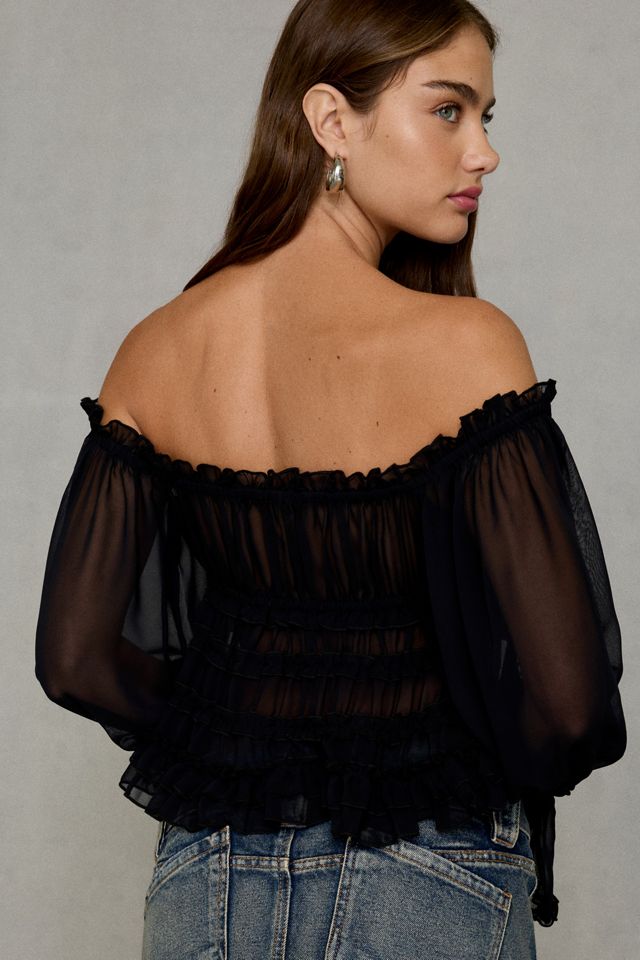 Kimchi Blue Radiant Romantic Ruffle Long Sleeve Off-The-Shoulder Top #2