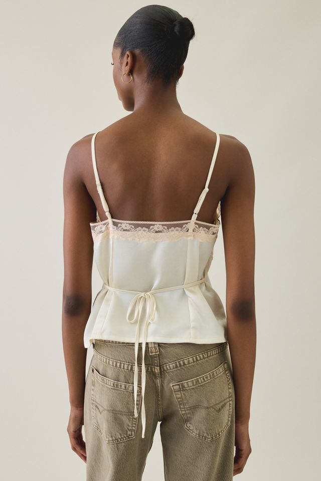 Kimchi Blue Candace Lace Trim Satin Cami #1