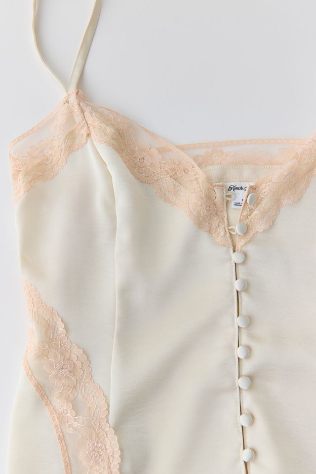 Kimchi Blue Candace Lace Trim Satin Cami #4