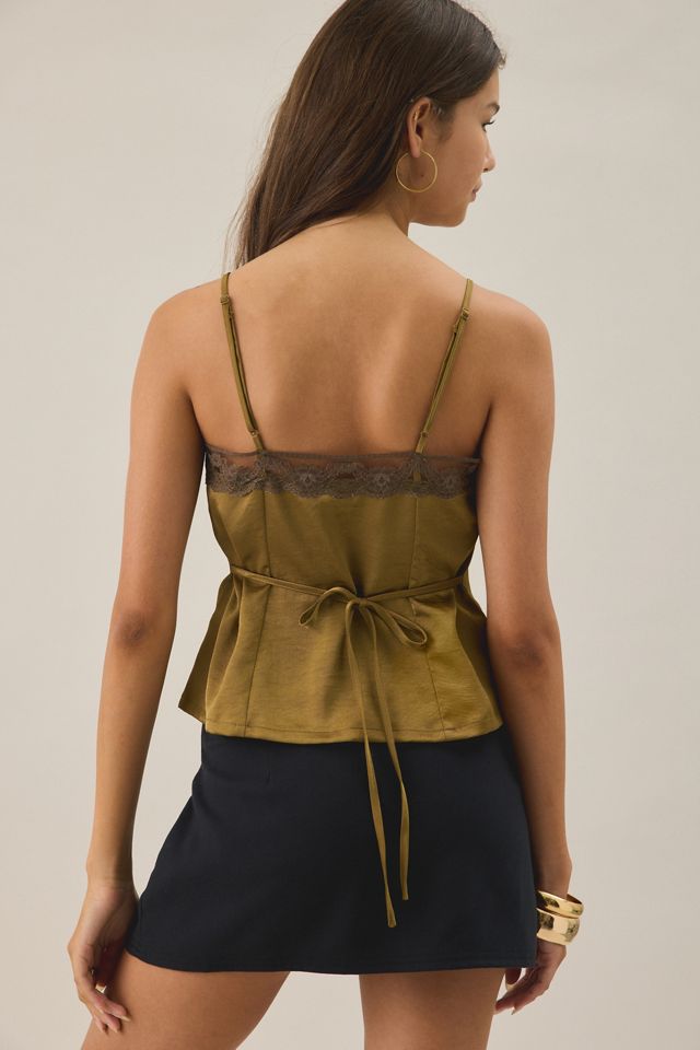 Kimchi Blue Candace Lace Trim Satin Cami #3