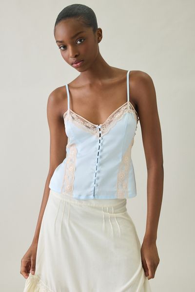Kimchi Blue Candace Lace Trim Satin Cami