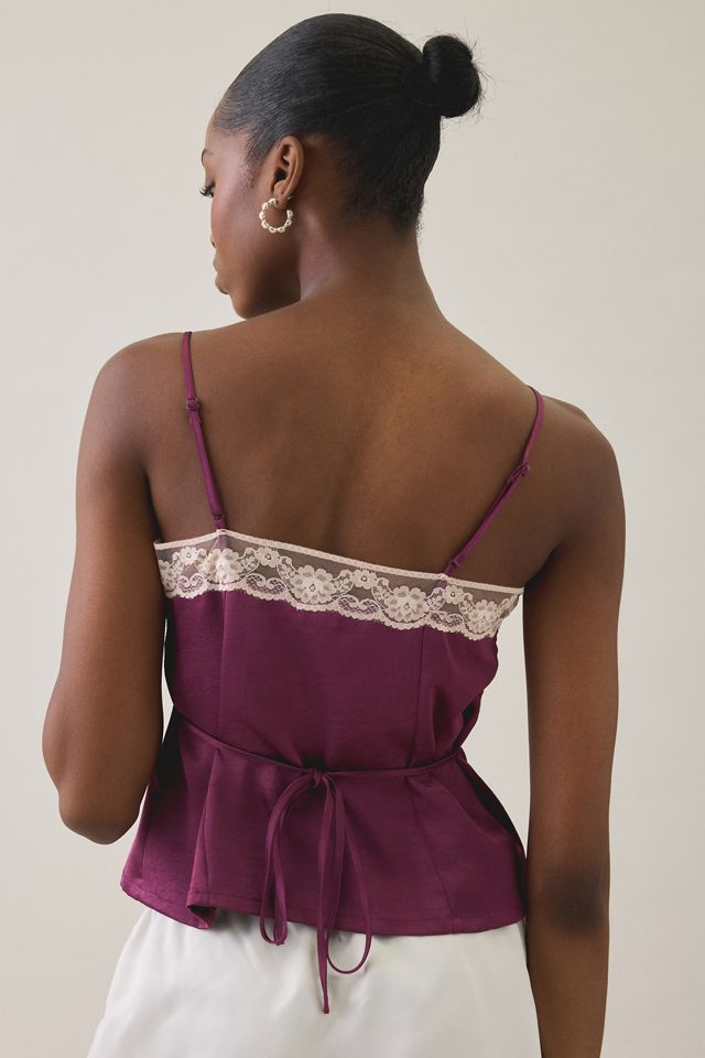 Kimchi Blue Candace Lace Trim Satin Cami #3