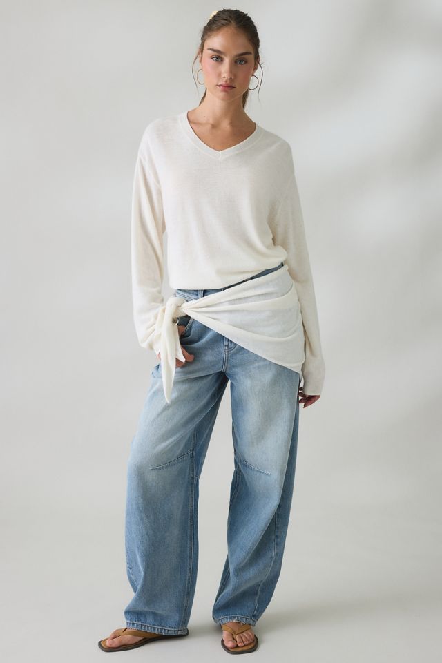 Lioness Olsen Scarf Detail V-Neck Long Sleeve Top #4