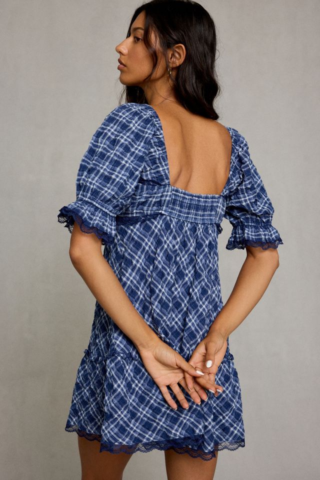 BDG With Love Plaid Puff Sleeve Mini Dress #4