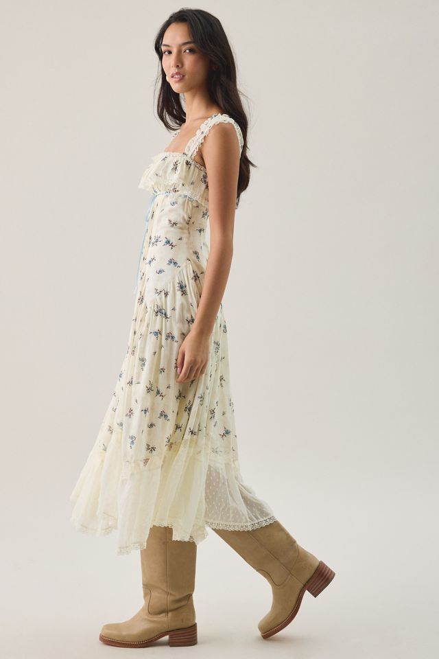 Robe midi Kimchi Blue Daydreaming à ourlet mouchoir avec volants en godet #3