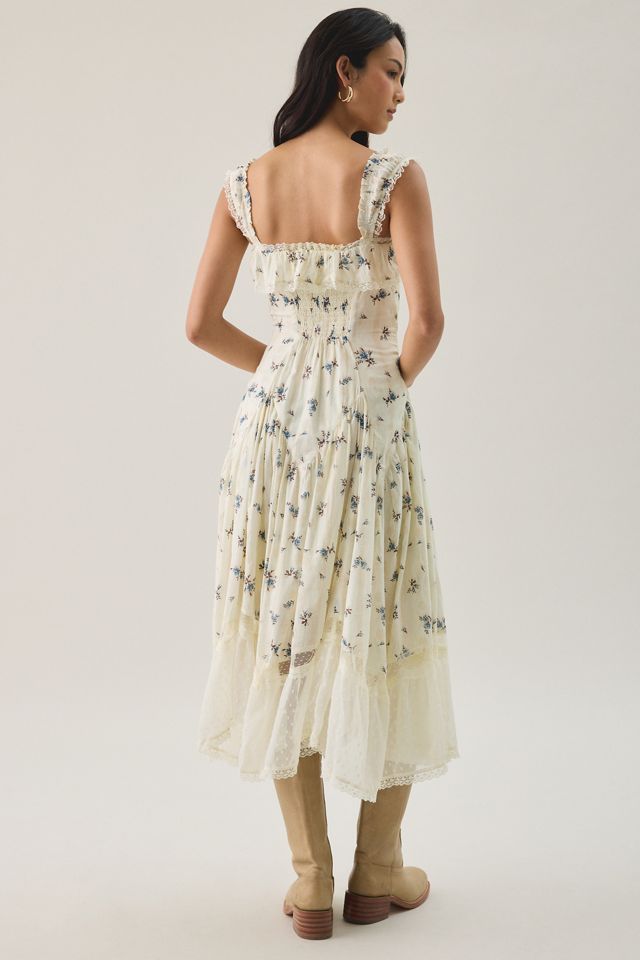 Robe midi Kimchi Blue Daydreaming à ourlet mouchoir avec volants en godet #4
