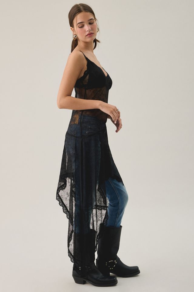 Kiss The Sky Fleur Asymmetric High-Low Sheer Lace Layering Slip #2