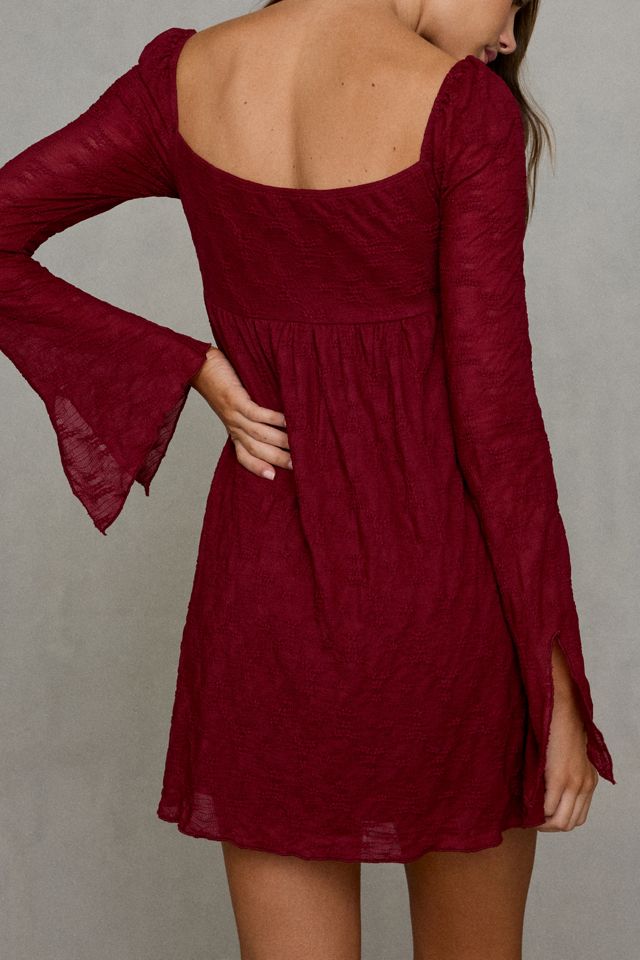 Kiss The Sky Juniper Lace Long Sleeve Babydoll Mini Dress #2