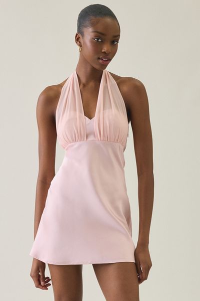 Kiss The Sky Dakota Open-Back Layered Halter Mini Dress