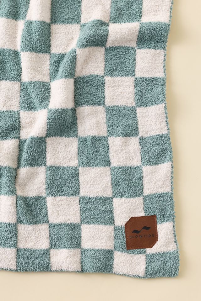 Slowtide Mate Checkered Plush Knit Throw Blanket #3
