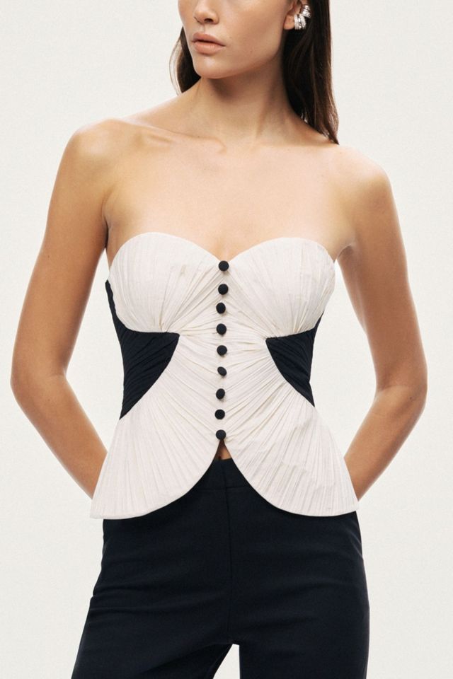 Nocturne Structured Strapless Contrast Bustier Top #1