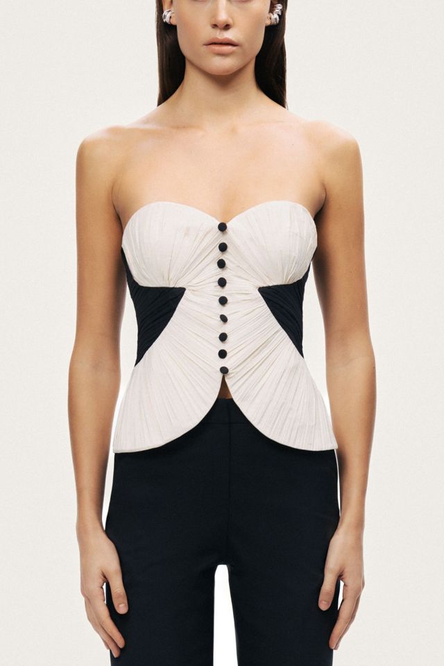 Nocturne Structured Strapless Contrast Bustier Top #3