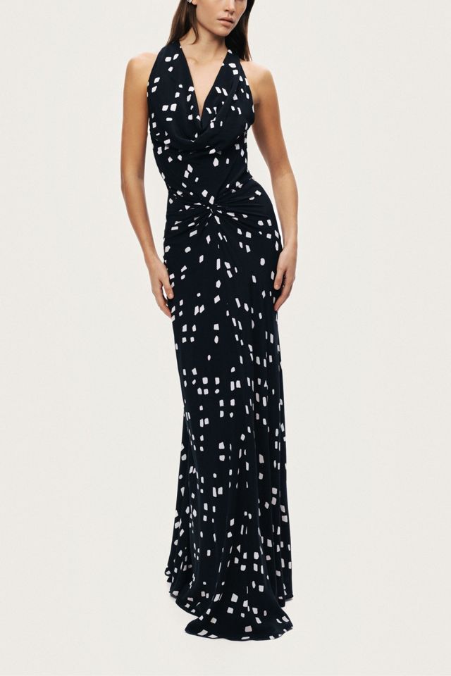 Nocturne Printed Halter Neck Maxi Dress #1