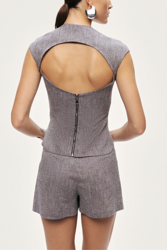 Nocturne Open-Back Tailored Top #4