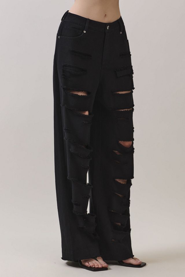 Personal Code Halle Distressed Wide Pants #1