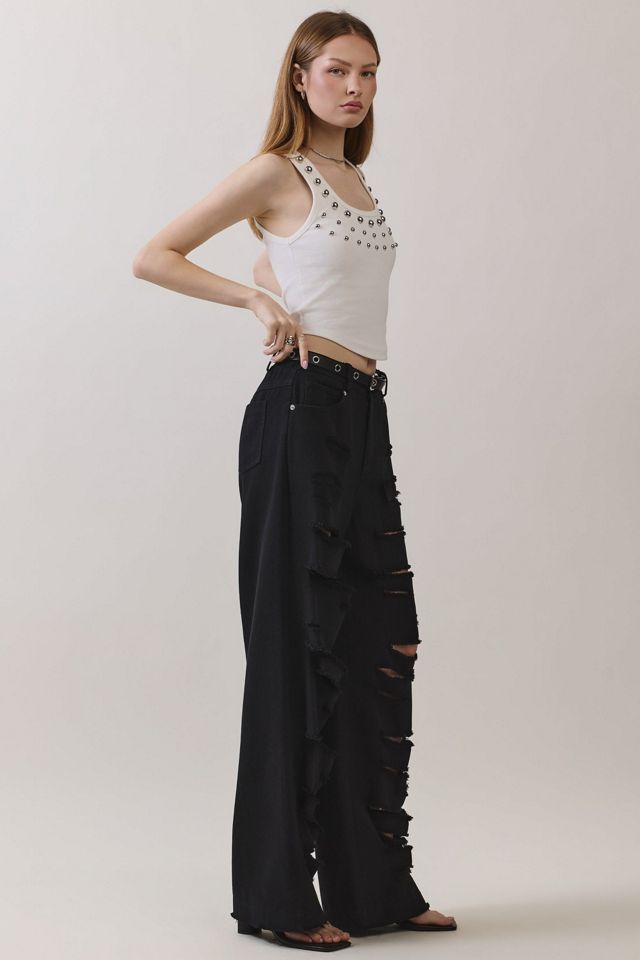 Personal Code Halle Distressed Wide Pants #2