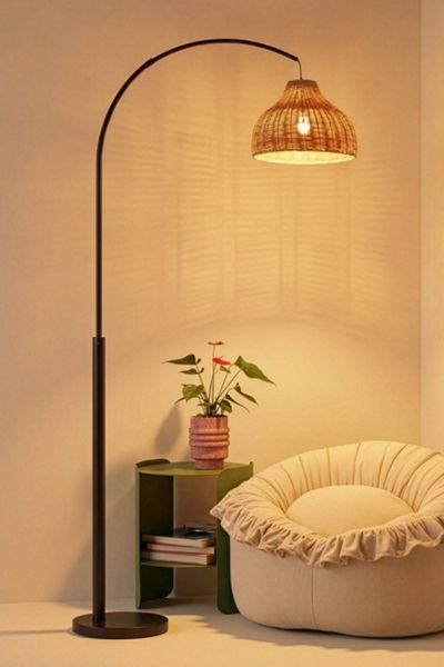 Brightech Lark LED Marble Base Arc Floor Lamp