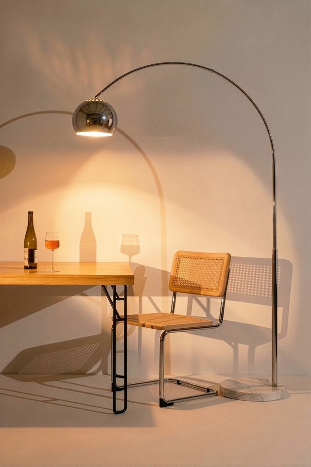 Brightech Olivia LED Marble Base Arc Floor Lamp #1