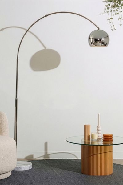 Brightech Olivia LED Marble Base Arc Floor Lamp