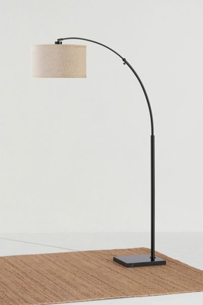 Brightech Logan LED Marble Base Arc Floor Lamp