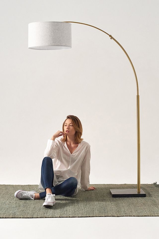 Brightech Logan LED Marble Base Arc Floor Lamp #1