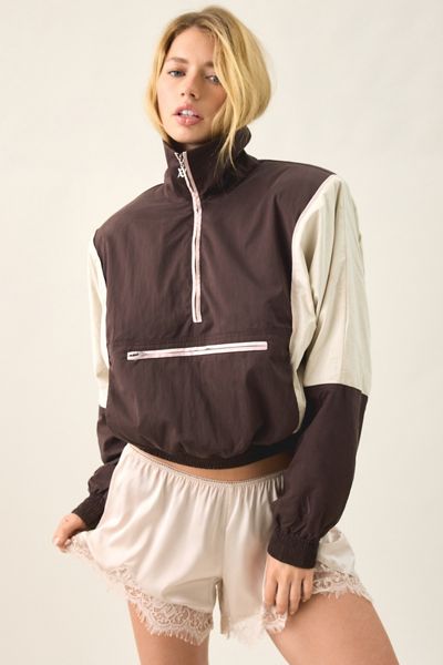 AFRM Virgo Colorblock Cropped Half-Zip Windbreaker