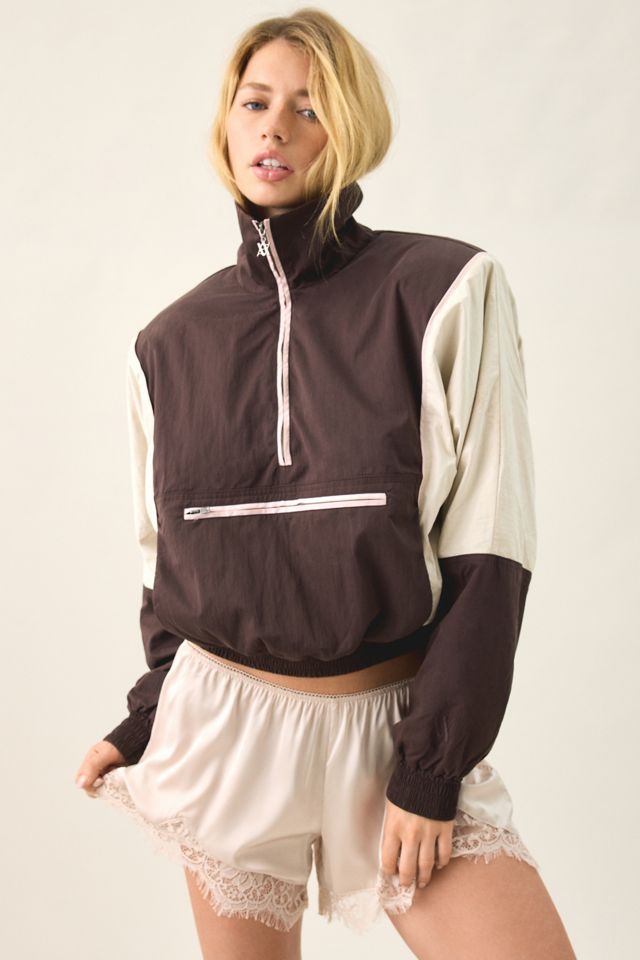 AFRM Virgo Colorblock Cropped Half-Zip Windbreaker | Urban Outfitters