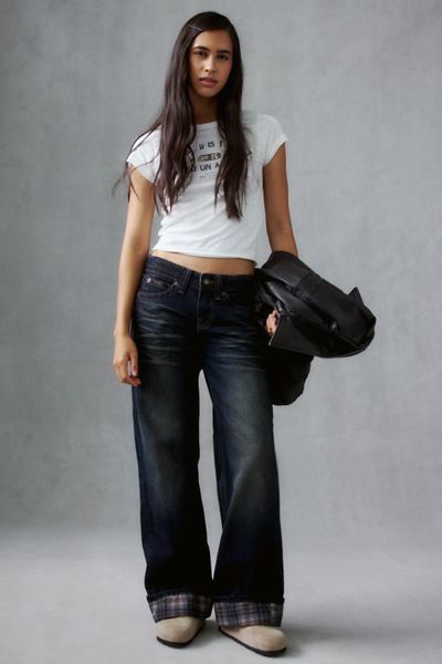 BDG Kayla Plaid Pocket Low-Rise Jeans