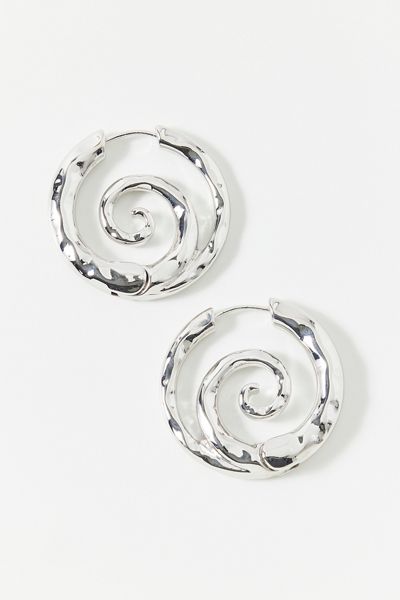 Samantha Hammered Swirl Hoop Earrings