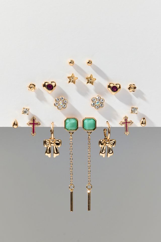 Juliet Faceted Gem Multi Earrings Set #1