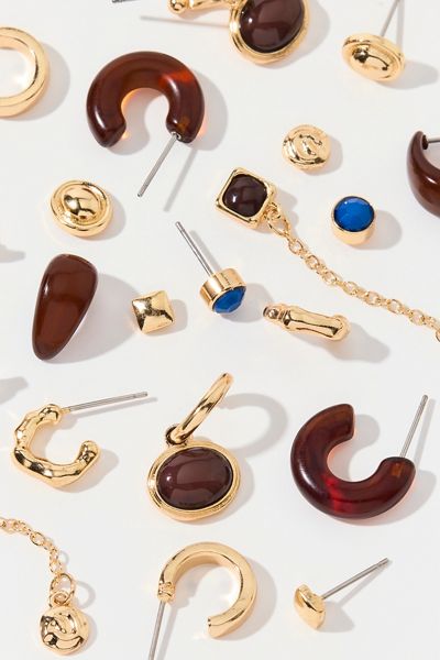 Ensemble de boucles d'oreilles multiples Misha Color Pop