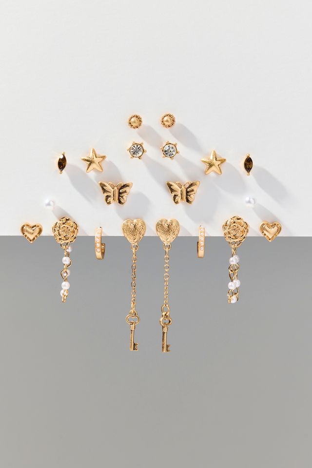 Paige Hearts & Pearls Multi Earrings Set #1