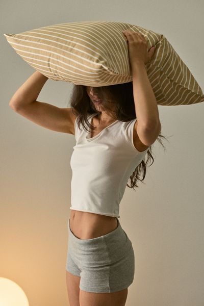 Ensemble de draps en percale de coton Sabine à motif rayé