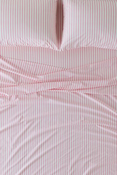 Sabine Striped Patterned Cotton Percale Sheet Set