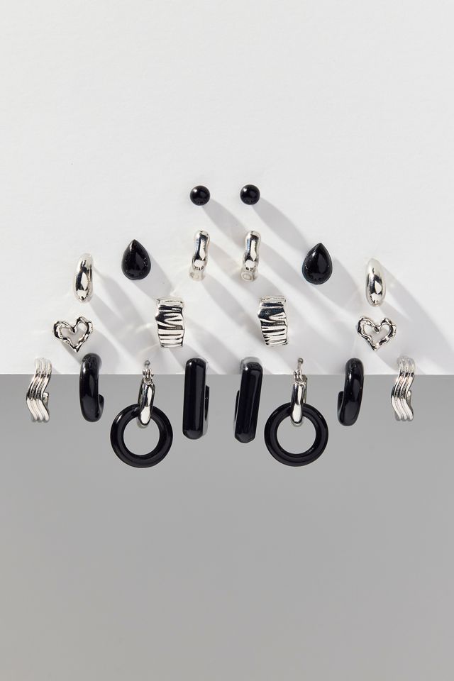 Haley Black Heart Multi Earrings Set #1