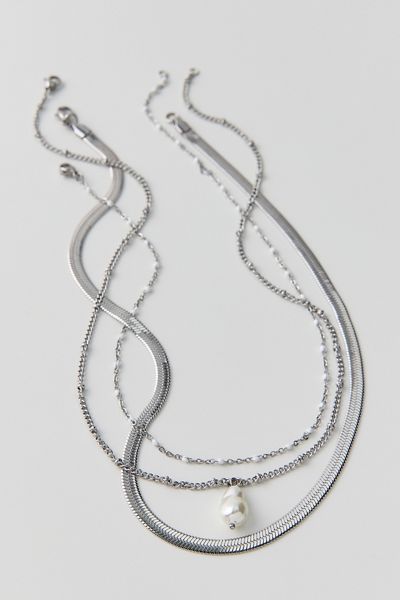 Hannah Pearl Pendant Waterproof Layering Necklaces Set