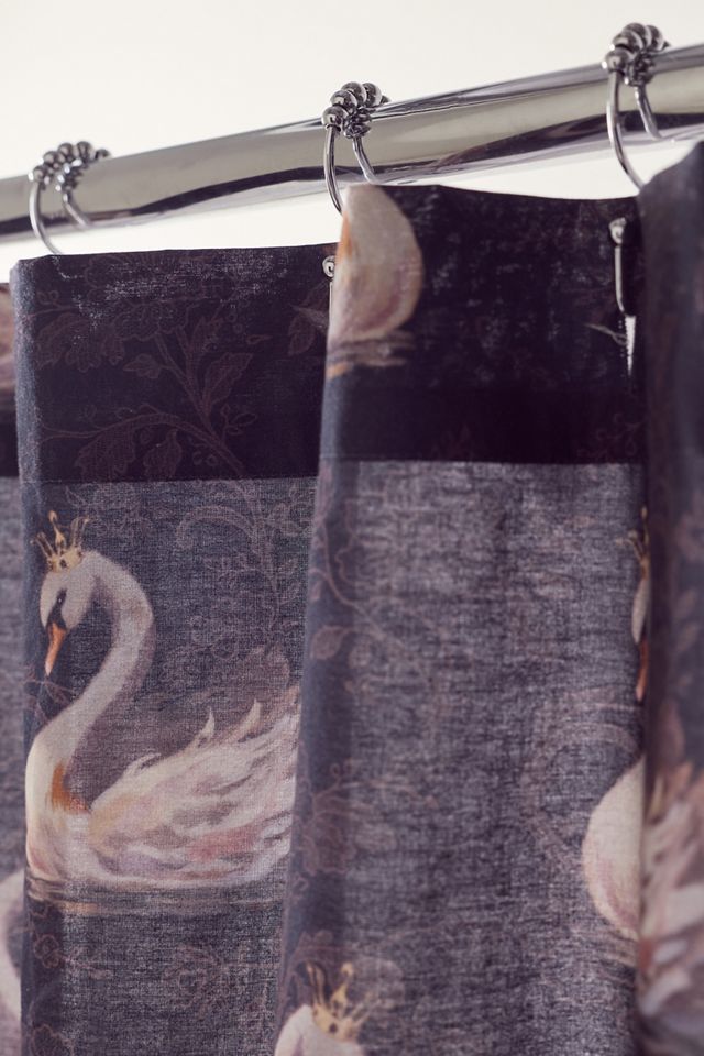 Swan Lake Patterned Shower Curtain #2