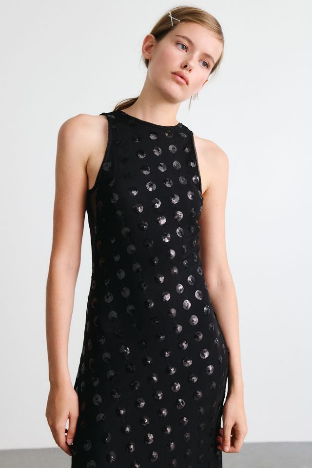 AFRM Berto Sequin Polka Dot Mesh Maxi Dress #2