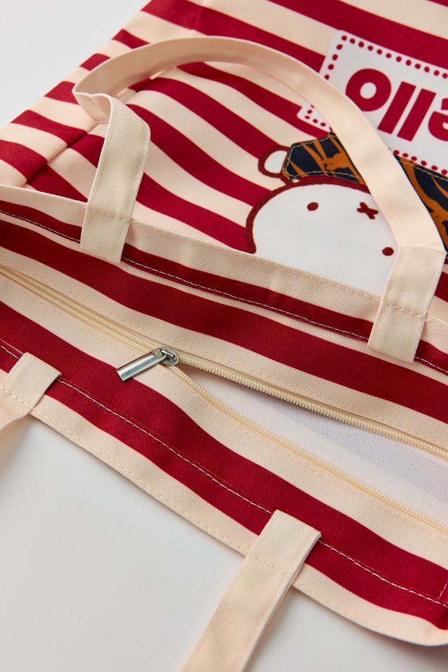Danielle Nicole X Miffy UO Exclusive Maroon Muse Striped Tote Bag #3