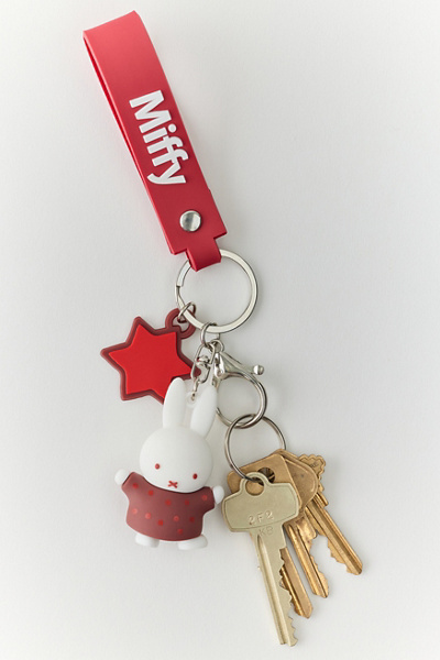 Miffy UO Exclusive Maroon Muse 3D Rubber Lanyard Keychain