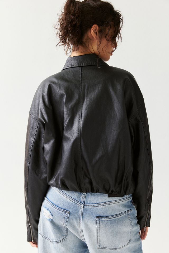 AFRM Amari Faux Leather Belted Moto Jacket #2