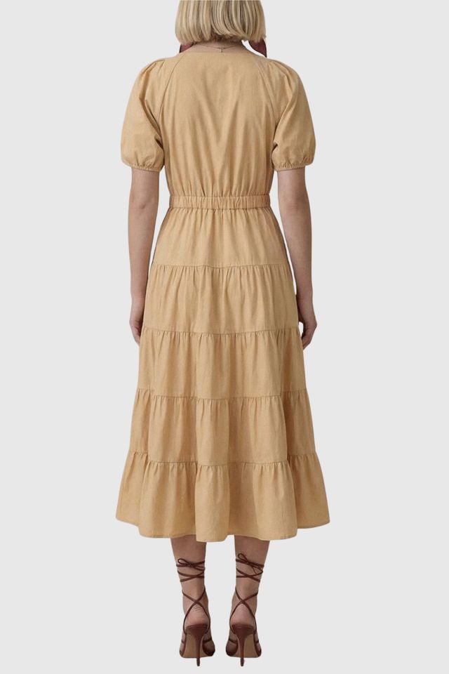 Modenaire Tiered Flowing A-Line Midi Dress #1