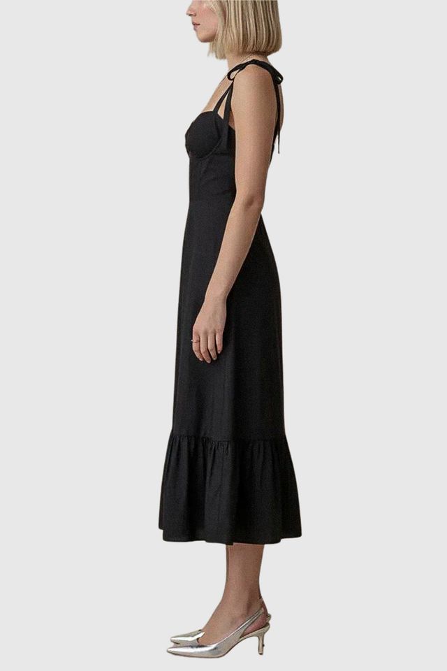 Modenaire Sweetheart Neck Tie Straps Maxi Dress #2