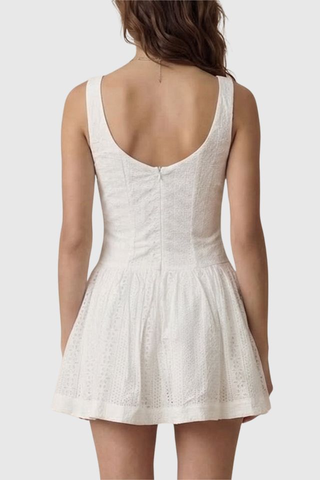 Modenaire Textured Sleeveless Drop Waist Mini Dress #1