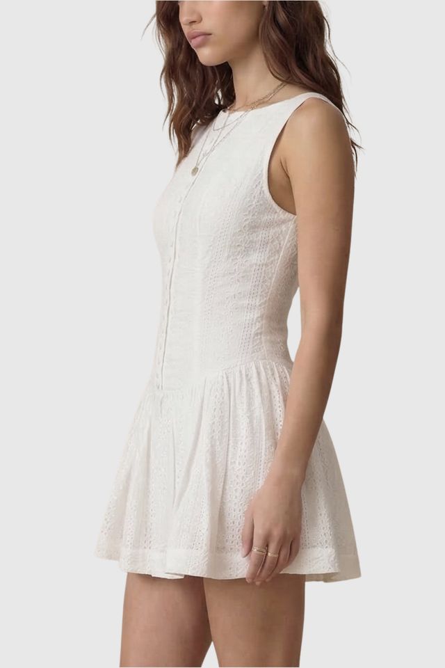 Modenaire Textured Sleeveless Drop Waist Mini Dress #2