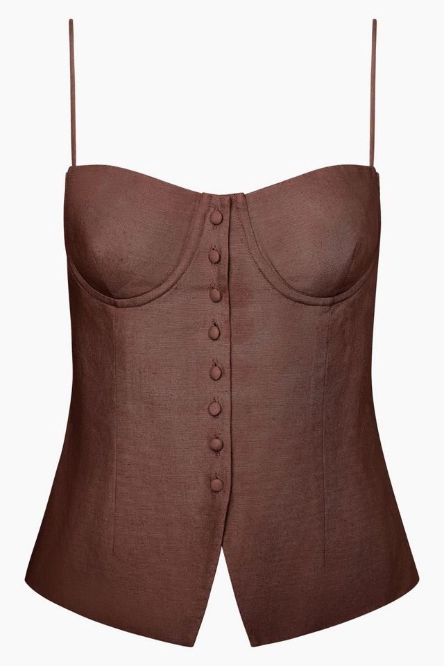 Onia Air Linen Underwire Corset Top #1