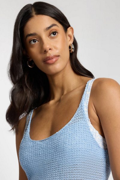 Onia Textured Linen Sweater Scoop Maxi Dress