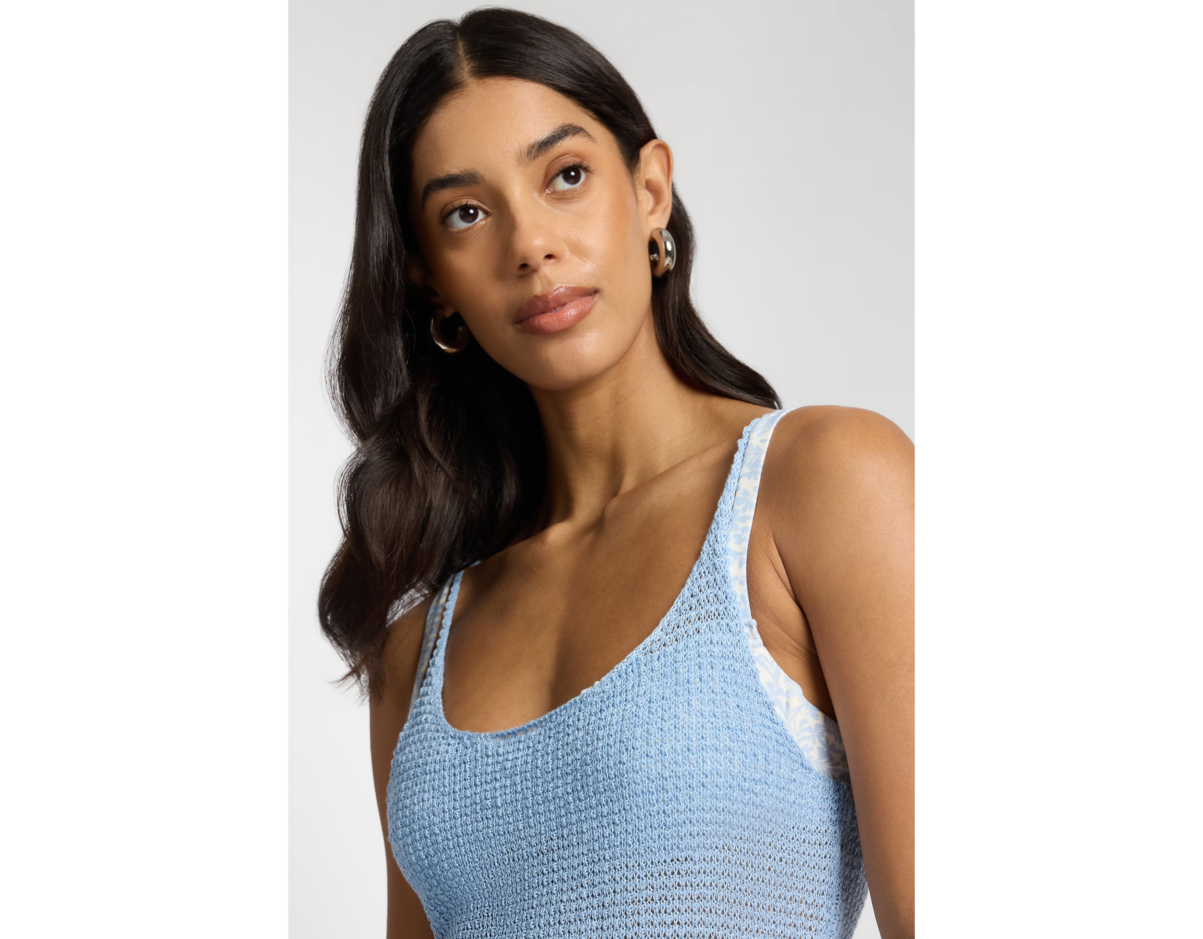 Onia Textured Linen Sweater Scoop Maxi Dress