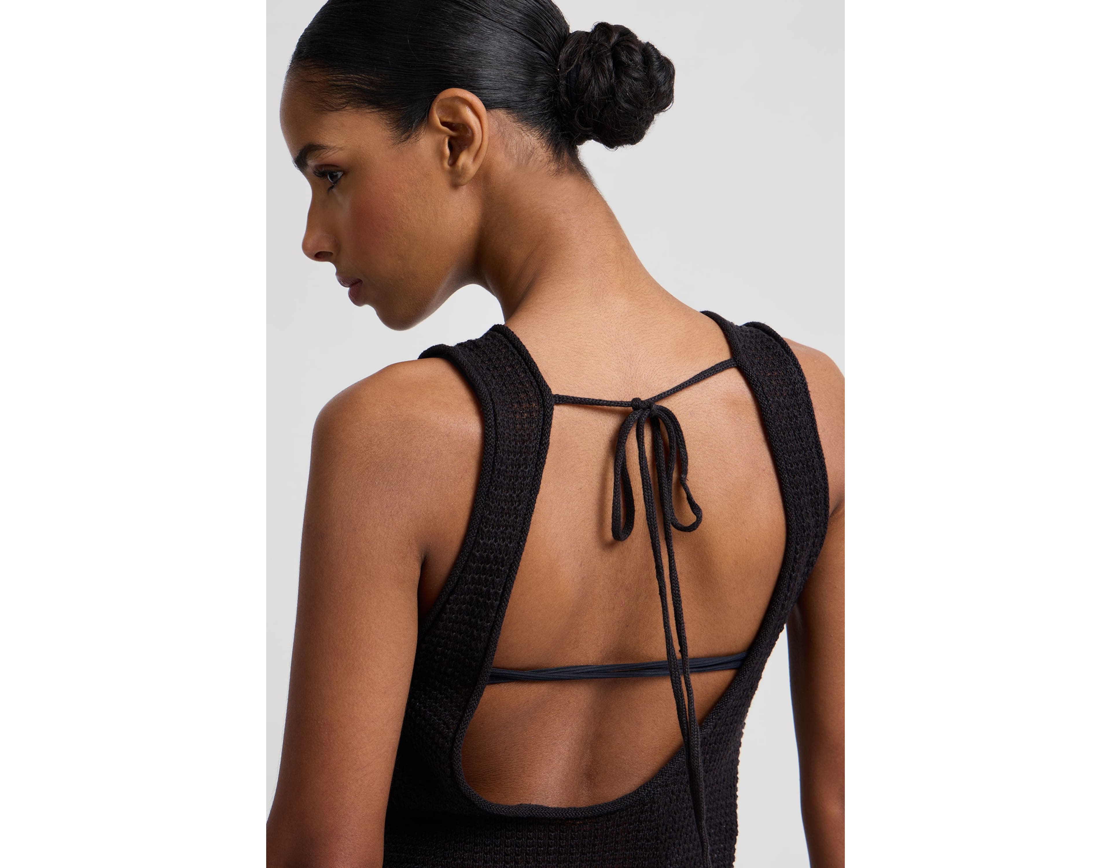 Onia Linen Knit Scoop Back Maxi Dress